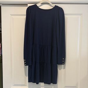 Lilly Pulitzer Navy Textured Dot-Detail Dress